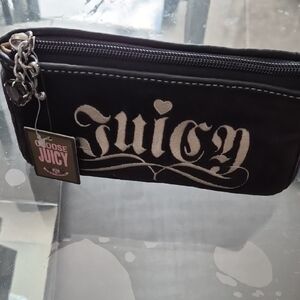 Juicy Couture Black Toiletry Bag with Silver Accents
